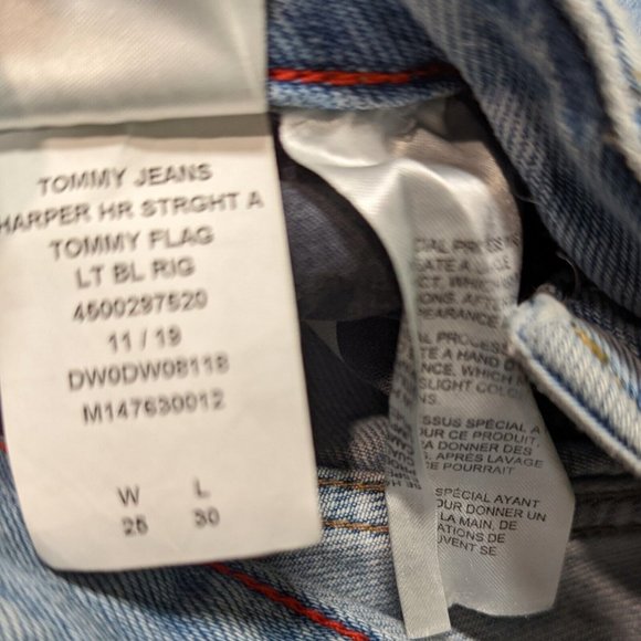 Tommy Hilfiger Jeans Harper Straight Leg High Rise W25 L30 Logo Pocket - Picture 4 of 6